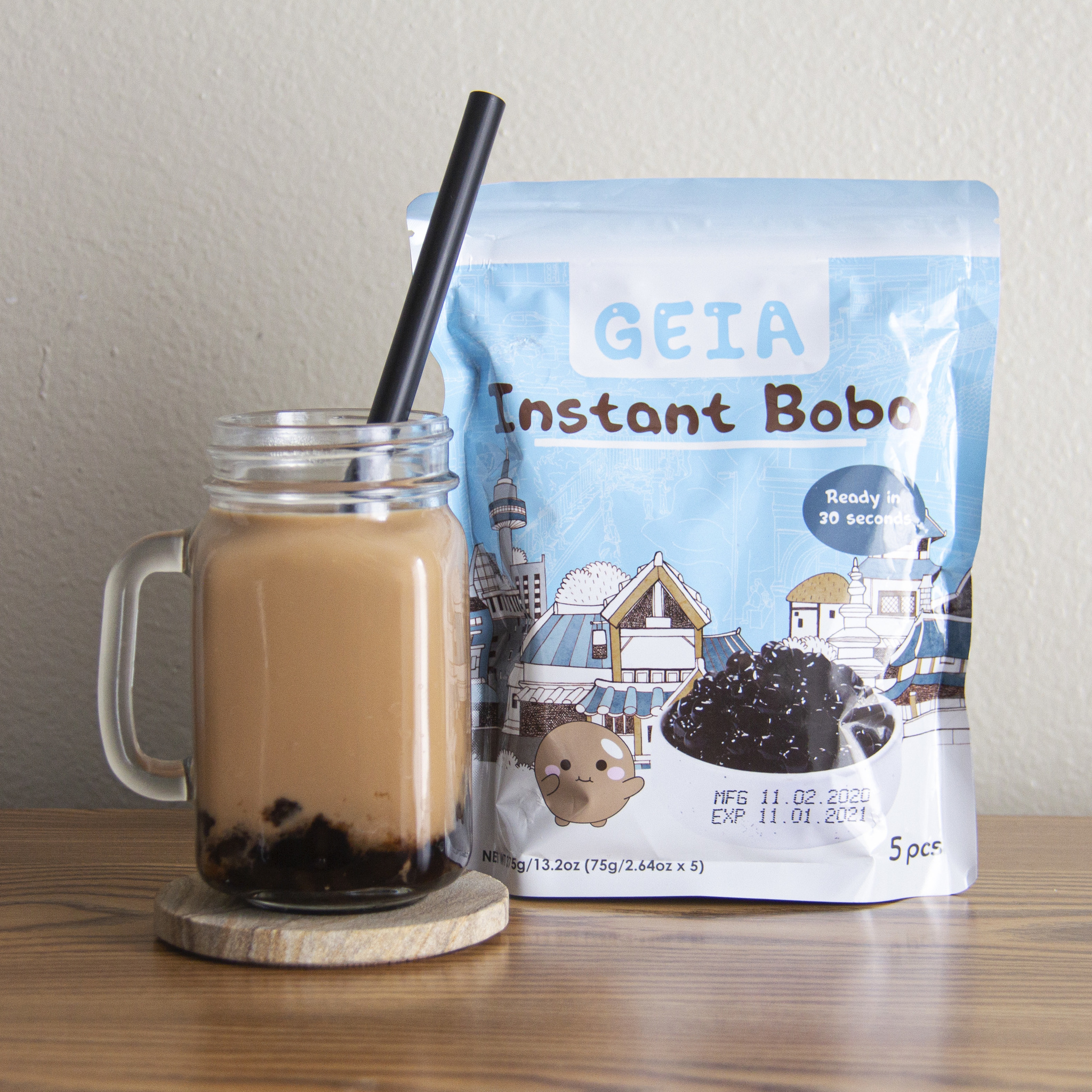 Geia Instant Boba | Fresh Boba Ready in Seconds | 5-Pack Net 13.2 oz – Geia